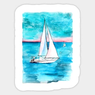 Sailboat cruising Sticker